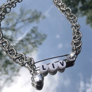 custom name safety pin necklace 🖤